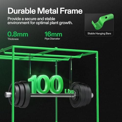 VIVOSUN S448 4x4 Grow Tent, 48"x48"x80" High Reflective Mylar Grow Tents with Observation Window and Floor Tray for Hydroponics Indoor Plant Tents for VS4000/VSF4300 - Thumbnail 5