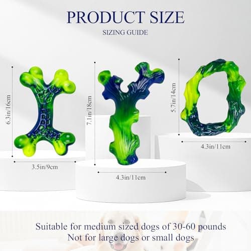 Frienhund 6-Pack Indestructible Dog Toys for Large Breed: Dog Toys for Aggressive Chewers, Durable Nylon Bone for Large Dogs, Dog, Peanut Butter Flavor - Thumbnail 2