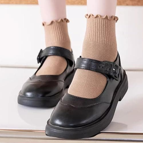 FYC Womens Ruffle Socks, Cute Ruffle Ankle Socks, Soft Breathable Sock for Daily Wear 6 Pairs - Thumbnail 3