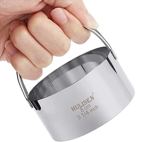 HULISEN Stainless Steel Biscuit Cutter Set, Silicone Mat, Pastry Scraper and Dough Blender, Sturdy & Long-Lasting with Ergonomic Rubber Grip, Professional Baking Dough Tools, Gift Package (4 Pcs/Set) - Thumbnail 2