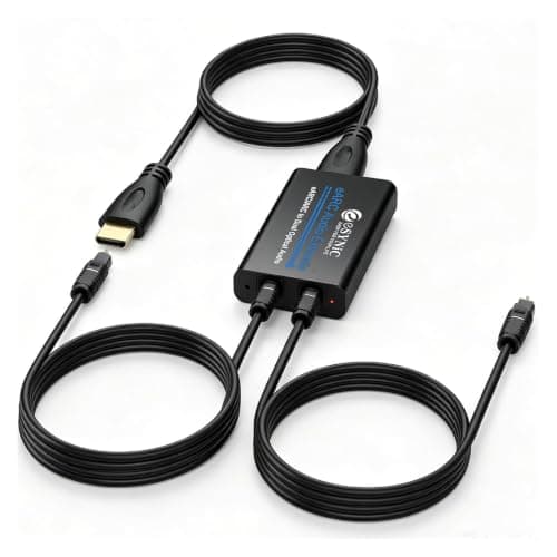 eSynic Professional eARC Audio Extractor-192KHZ ARC to Dual Optical SPDIF Adapter-From HDTV eARC/ARC Ports to Optical Soundbar & Wireless Headphones-Supports Dolby 5.1/DTS-Dual Sync Output-Plug & Play - Image 1