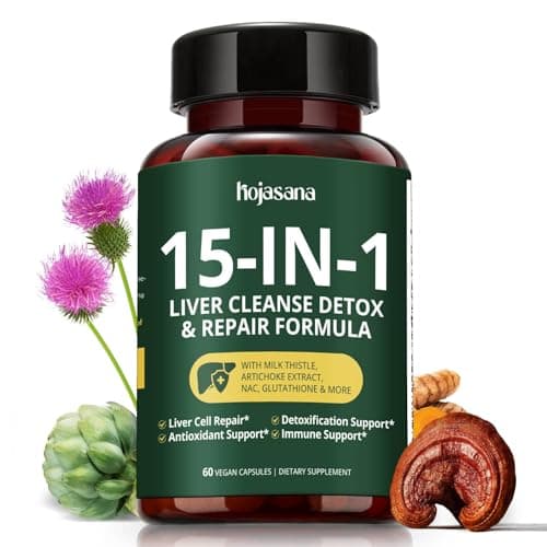 HojaSana Milk Thistle 80% Silymarin Liver Support 60 Caps - Image 1
