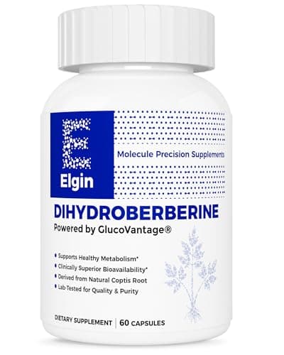 Elgin® Precision Berberine Supplement - Patented GlucoVantage Dihydroberberine Supplement 5X Absorption, Supports Healthy Weight Management*, Gentle on Stomach, Non-GMO 60 Veggie Capsules