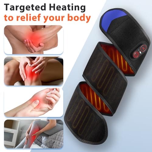Cordless Heating Pad for Arm Elbow Wrist Leg Pain Relief, Red Light Knee Ankle Heating Pads, Heated Elbow Brace Wrap Heating Pad for Arm, Wrist, Ankle, Leg with 3 Heating Levels - Thumbnail 3