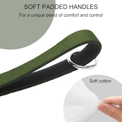 20” Strong Short Leash for Dog, Heavy Duty Bungee Dogs Leash with Padded Handle Car Seatbelt, Dog Training Leashs for Large or Medium Dogs - Can be Used with Other leashes (Army Green) - Thumbnail 5