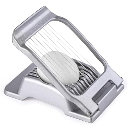 Egg Slicer for Hard Boiled Eggs, Stainless Steel Wire, Multipurpose Heavy Duty Aluminium Egg Cutter Dishwasher Safe for Egg, Salads & Sandwiches, Strawberries, Mushrooms & Soft Cheese, Fruit, Sliver - Image 1