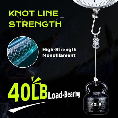 40LB Pre-Tied Dropper Loop Knots Fishing Line, 80 Knots Monofilament Leader with 5.5" Loop Diameter & 18" Spacing, Saltwater & Freshwater Fishing Knots Line for Sea Bass, Snapper, Cod - Thumbnail 5