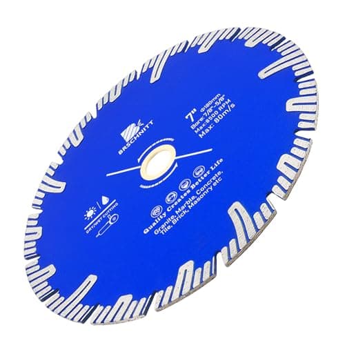 Diamond Turbo Cutting Blade 7",BRSCHNITT Diamond Saw Blade for Granite,Marble,Concrete,Porcelain Tile,Ceramic Tile,Masonry - Image 1