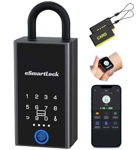 Anweller Lock Box for Keys with Code, Fingerprint RFID Smart Bluetooth Key Hider, Outdoor Waterproof Combination Lockbox for Realtor, Hosts, Keys Safe Storage, Hide a Key, Door Hanging & Wall Mount