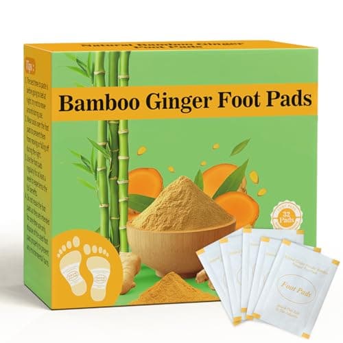 Niifawh Bamboo Foot Pads, 32 Pads Turmeric & Ginger Natural Pad with Ginger, Wormwood, Bamboo Vinegar, 32 Pads Bigger Adhesive Sheet for Men & Women - Image 1