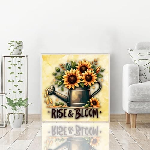 igoodom Diamond Art Kits for Adults, Sunflower Diamond Painting Kit, Full Drill Round Sunflower Diamond Art Kits, DIY Gem Art and Crafts for Home Wall Decor Gift 14x14inch - Thumbnail 3
