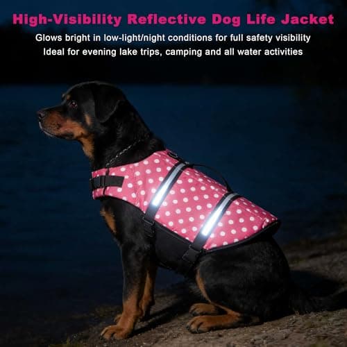 Doglay Dog Life Jacket, Dog Life Vest for Swimming Boating, Adjustable Puppy Life Jacket with Reflective Stripes, Superior Buoyancy Dog Swimming Vest for Small Medium and Large Dogs - Thumbnail 6