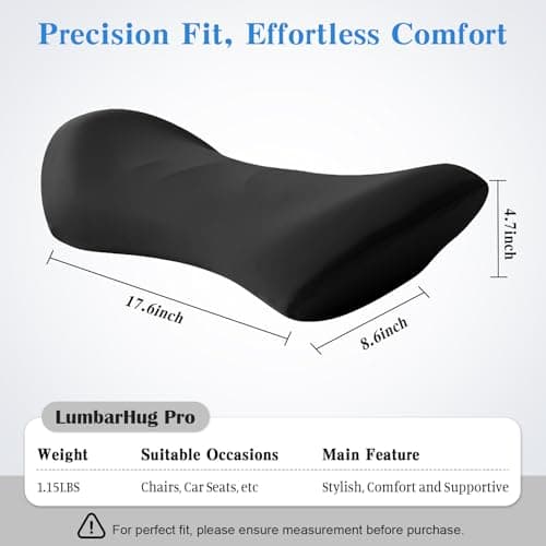 Lekewn Lumbar Support Pillow for Office Chair - Lumbar Pillow for Car - Ergonomic Lumbar Support Pillow for Car Back Support Cushion - Thumbnail 5