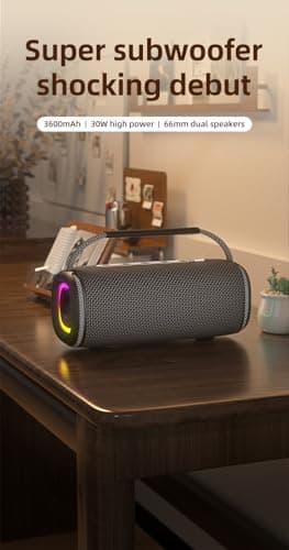 Kiyomo Portable Bluetooth Speaker: IPX5 Waterproof, 20H Playtime, TWS Pairing for Men, Women, Teens, Home & Outdoor - Thumbnail 2