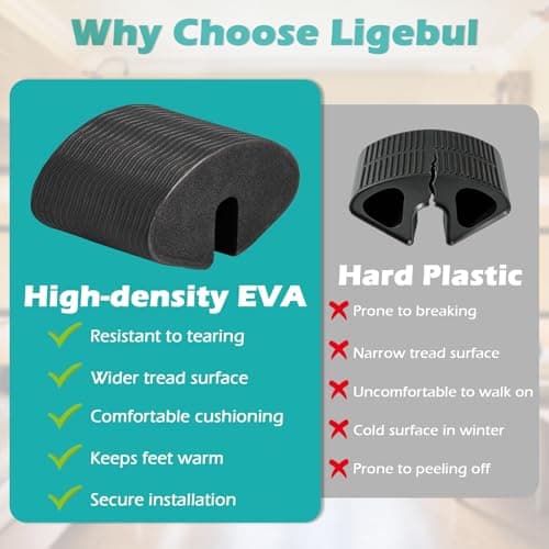 Ligebul 2 Pcs EVA Bunk Bed Ladder Pads, Dorm Bed Ladder Foot Support, Anti-Slip Loft Steps for College Safe and Comfortable Climbing, Fit College Dorm Beds Bunk Step Pads-Black - Thumbnail 3