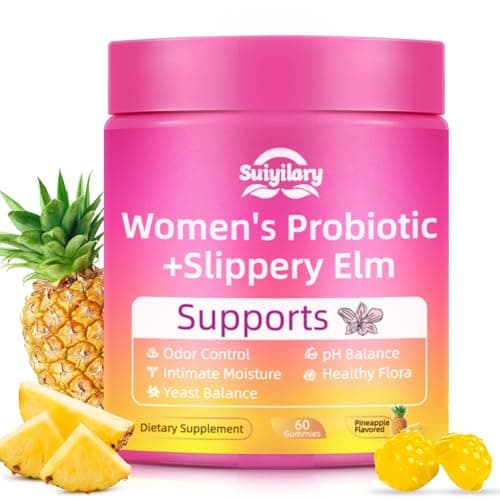 Suiyilary Feminine Probiotics Gummies for Women, PH Balance, Premium Vaginal Health, Immune Support, Vegan, Gluten-Free, Hawaiian Pineapple 60 Gummies 30 Servings - Image 1