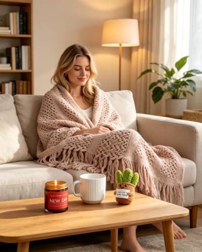 Self Care Gifts for Women, Care Package for Women, Birthday Gift Basket for Best Friend Sister Mom, Cozy Gift Set, Feel Better Relaxing Gifts for Girls Thank You Basket Christmas Ideas Box w/Coffee - Thumbnail 5