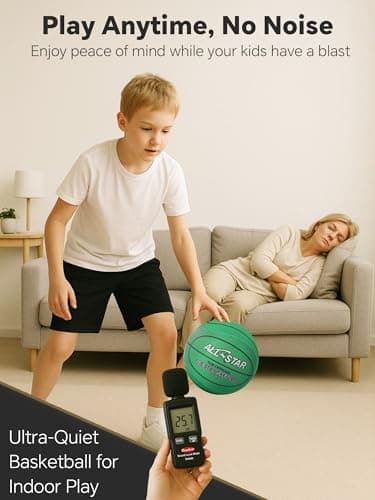 ALLINCOZY Covered Silent Basketball, Fabric Cover Soft Foam Airless Basketball, High Bounce, Noise-Free Training Ball, Gifts Packaging, Safe for Indoor Activities - Thumbnail 3
