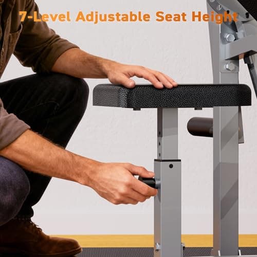 Preacher Curl Bench for Biceps and Triceps Isolation Training, with Thickened Pad, Compatible with 1" and 2" Weight Plates - Thumbnail 5