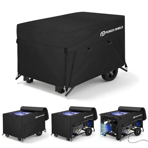 Porch Shield Generator Covers Running - Heavy Duty Waterproof Generator Rain Tent Shelter for 3500-12000 Watt, Black - Image 1
