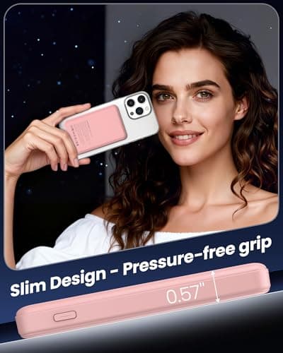 Aterob for Magsafe Power Bank 5000mAh, 15W Wireless Magnetic Battery Pack with 20W PD Fast Charging, Utra-Slim Portable Charger for iPhone 17/16/15/14/13/12 Series, Travel Essentials (Pink) - Thumbnail 6