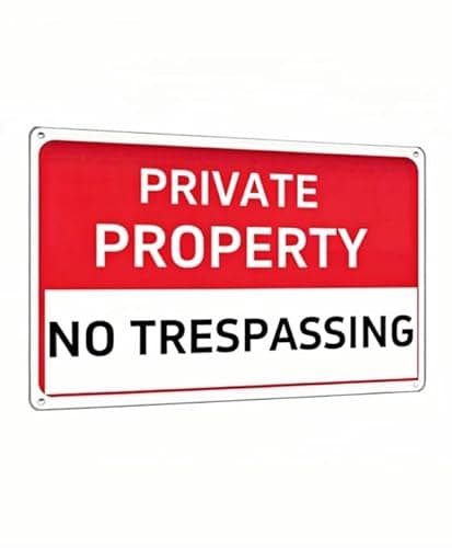 Carastora Private Property No Trespassing Sign – Rust-Free Aluminum Sign, Reflective, Waterproof, and Weather-Resistant Design, Suitable for Home, Garden, Yard, Residential, Business, Farm, and Public Areas – 8x12 Inches - Image 1