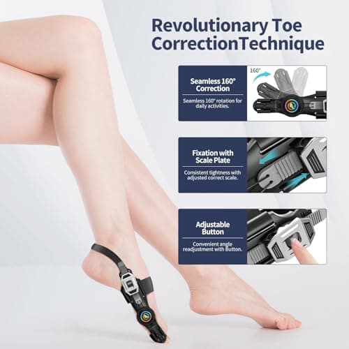 Kutain Upgraded Bunion Corrector for Women and Men, Orthopedic Bunions Correction with Non Slip Big Toe Straightener, Adjustable Bunion Splint Suitable for Left/Right Feet Pain Relief (1PCS) - Thumbnail 4