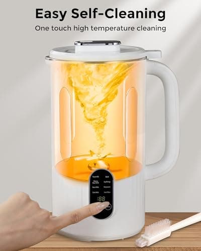 Kuhuz Nut Milk Maker,32oz Automatic Soy Milk Machine For Homemade Almond,Oat,Coconut Plant Based & Non-Dairy Beverages,12H Time Delay,Auto-Clean,Keep Warm,Cream White - Thumbnail 5