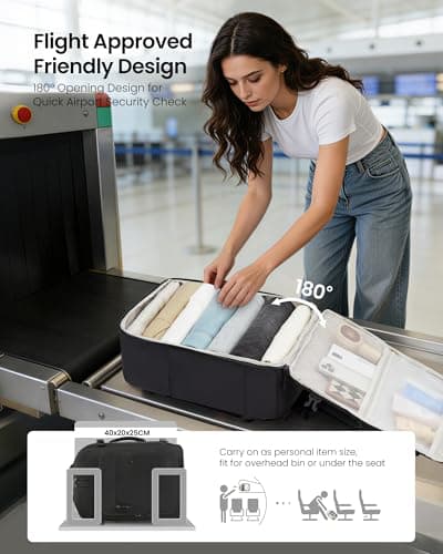 LOVEVOOK 40L Carry on Backpack, Large 17 Inch Travel Backpack for Women Men, Personal Item Bag Airline Approved with 3 Packing Cubes, Hiking Backpack Waterproof Weekender Essentials Casual Daypack - Thumbnail 5