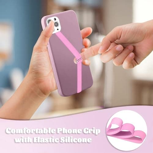TEAMOLA Silicone Phone Grip Strap - Pink 230 Phone Hand Strap Holder with Loop for Cell Phones, iPhone Grip, Finger Holder & Back of Phone Grips, Secure Anti-Slip Grip(3 Packs) - Thumbnail 2