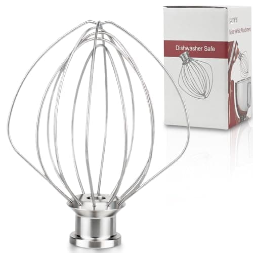 Whisk Attachment Stainless Steel Wires Whip Dishwasher Safe K45WW Parts Fits 4.5 Quart and 5 QT KitchenAid Tilt-Head Stand Mixer