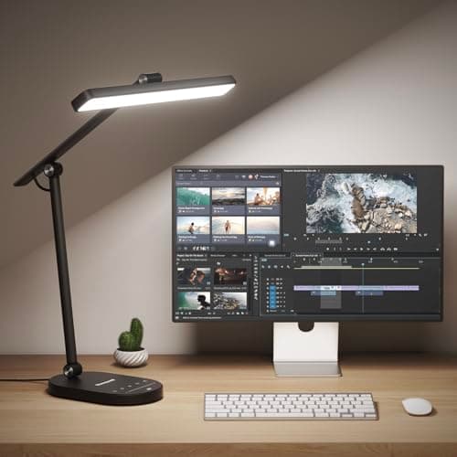 Honeywell Desk Lamp for Home Office, H4 Sunturalux™ Eye-Caring LED Desk Light, 700LM Dimmable Desk Lamp with Timer, Adjustable Desk Reading Light, Touch Auto Dimming Table Lamp for Study, Bedroom - Image 1