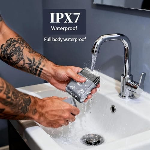 CLIKTAG Mini Electric Foil Shaver for Men - 3 Floating Blades, LED Display, USB-C Rechargeable, IPX7 Waterproof, Portable Wet/Dry Razor for Face, Ideal for Travel & Home - Thumbnail 5