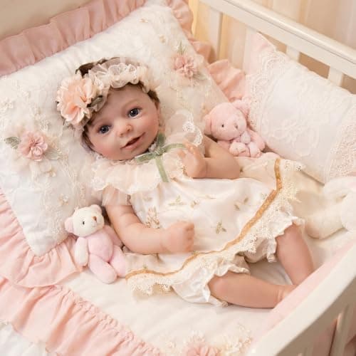 Vvioxiu Lifelike Reborn Baby Dolls, 20 inch Realistic Cute Soft Vinyl Realistic Newborn Baby Doll Poseable Real Life Baby Dolls with Accessories for 3+ Years Old Gifts - Thumbnail 4