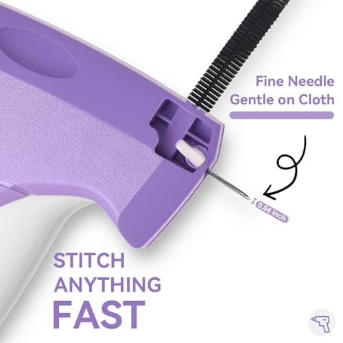 Portable Stitch Gun for Clothes, Micro Handheld Quick Clothing Fixer & Stitchy Tagging Gun, Sewing Kit with 6 Needles, 1000 Black & 1000 White Fasteners - Thumbnail 2