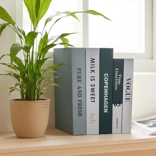 5 PCS Decorative Faux Books Set for Home Decor, Foldable Designer Book Not Real Books(Cardboard) Decor for Coffee Table, Bookshelf, Shelf Styling, Living Room & Office Display, Scandinavian Decor - Thumbnail 5