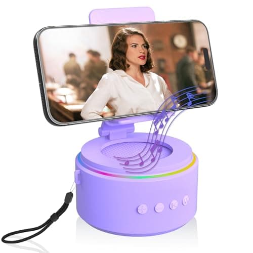 ZAPUVO Gifts for Men Dad, Purple Bluetooth Speaker with Phone Stand, Anniversary for Men - Birthday Gifts for Him Husband Boyfriend, Wireless Speaker Phone Holder for Home Office Desk Use