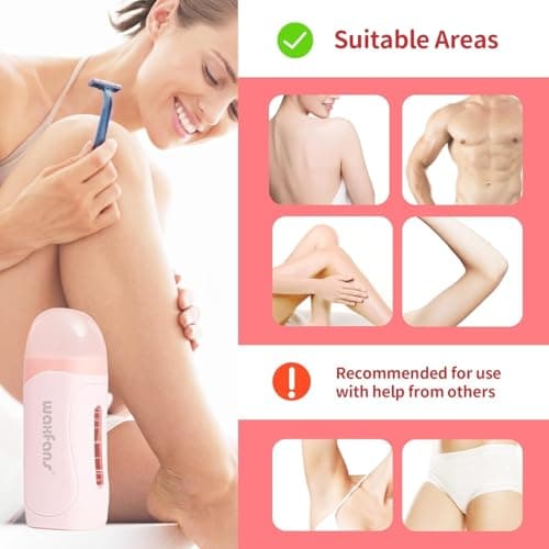 Waxfans Roll On Wax Kit, Waxing Kit for Women & Men,Cera Para Depilar for Home Hair Removal on Body and Legs, with 1 Honey Wax Cartridges & 50 Wax Strips, Easy & Smooth - Thumbnail 6