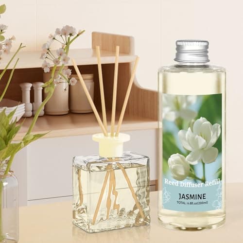 STRN Jasmine Reed Diffuser Oil Refill, Scented Diffuser with Stick 200ML - Thumbnail 4