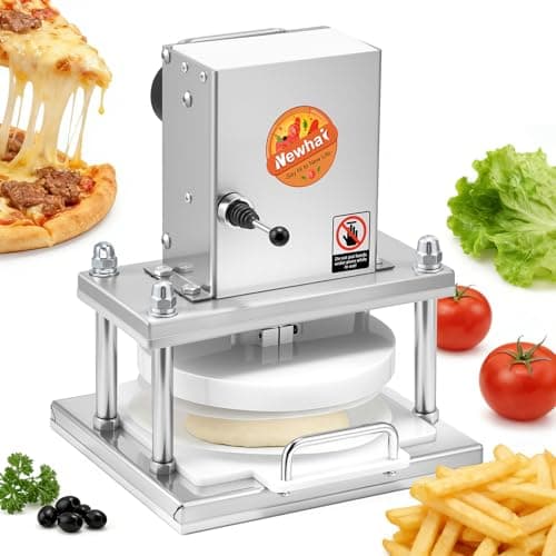 Newhai 8.6” Electric Pizza Dough Press Machine Commercial Dough Roller Sheeter Stainless Steel Pastry Bread Press Forming Processor for Bakery Home Restaurant Use - Image 1