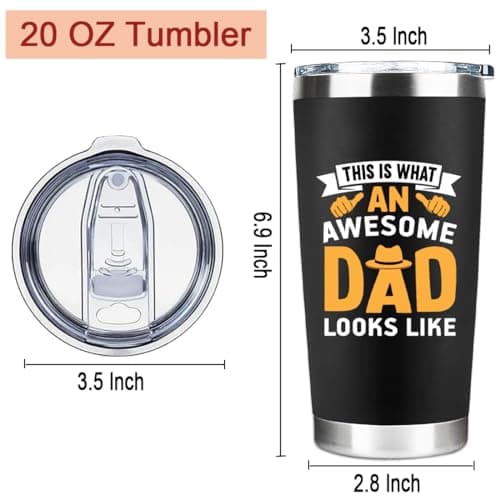 YXOTJHS Gifts For Dad, Cups Tumbler - Fathers Day Dad Gifts From Daughter Son Wife - Birthday, Father's Day, Christmas - Cool Funny Gift For Dads - Thumbnail 3