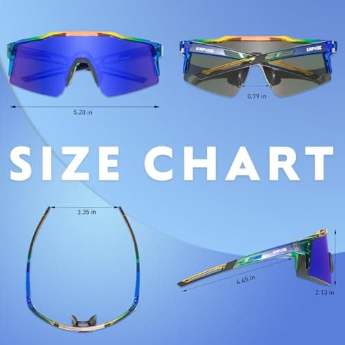 KAPVOE Youth Polarized Sports Sunglasses Kids Baseball Softball Cycling Glasses UV400 Protection for Boys Girls Age 6-12 - Thumbnail 4