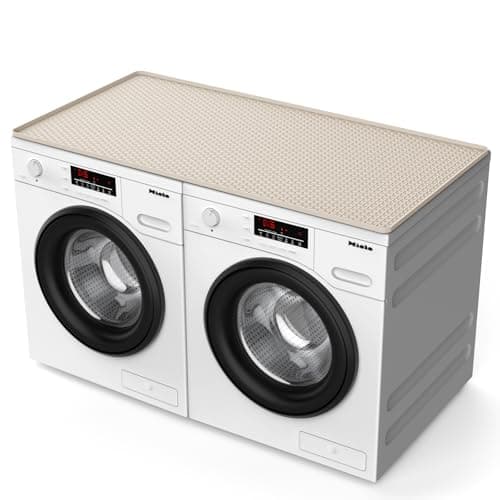 54" x 27.5" Washer and Dryer Covers for the Top，Waterproof and non-slip Washing Machine Cover，Applies to Kitchen、laundry room organization，Washer Dryer Countertop. (Beige)