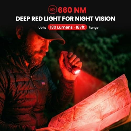 sofirn ST2 Multi-Light Rechargeable Flashlight, 3000 Lumens White Light with 660nm Red & 365nm UV, USB-C Charging, 90° Rotating Head, Magnetic Tail & Large Clip, IPX6 Waterproof for Work & Outdoor - Thumbnail 4