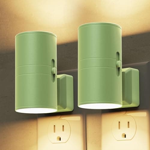 L LOHAS LED Night Light, Modern Night Lights Plug into Wall, 2 Pack Dusk to Dawn Sensor Nightlights, 3000K 0-100LM Adjustable Brightness, Dimmable Night Lights for Hallway Bedroom Stairway - Image 1