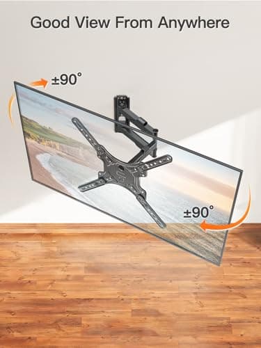 ELIVED TV Wall Mount for Most 26-60 Inch TVs, Swivel and Tilt Full Motion TV Mount with Single Stud Perfect Center Design, Wall Mount Bracket Max VESA 400x400mm, Corner Mount Holds up to 77 lbs. - Thumbnail 5