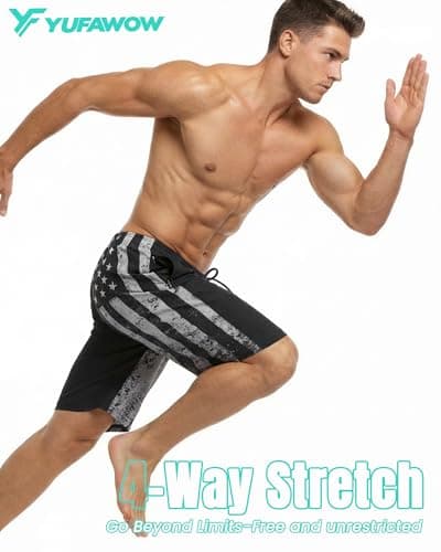 9 Inch 9in Men Swim Trunks Compression Liner Quick Dry Drawstring Pockets Inseam Male Swimwear Swimsuit Swimtrunks Boardshorts Bathing Suit Beach Pool Board Surf Short Mesh Essentials - Thumbnail 3
