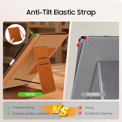 Fintie Stand Case for 11" Kindle Scribe 2025 (3rd Generation) and Kindle Scribe Colorsoft (1st Generation), PU Leather Foldable Stand Cover Auto Sleep/Wake w/Card Slot and Pen Holder, Brown - Thumbnail 5