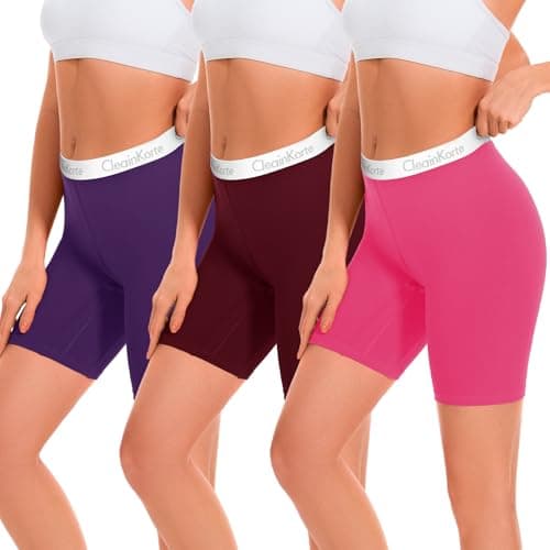 CleainKorte Womens Boy Shorts Underwear Cotton Anti Chafing Boxers Briefs High Waisted Boyshorts Panties Strech 3 Pack Multicolor M - Image 1