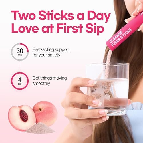 dr.blet Soluble Fiber GLP-1 Friendly 20 Packets on the go to Support Weight Management & Gut Health, Peach Flavor, Korean Beauty with Psyllium Husk Powder Drink Supplement - Thumbnail 4